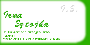 irma sztojka business card